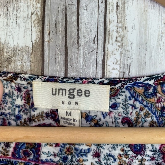 Umgee Claire Floral Boho Pink Royal Combo Dress - Picture 6 of 7